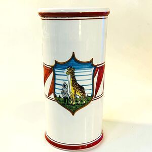 Fratelli Mari Deruta Giraffa Utensil Holder or Wine Chiller Hand Painted Giraffe